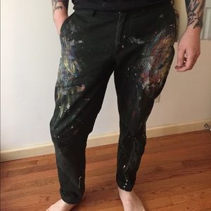 Ink-stained Teal Pants